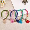 5Pcs 5 Colors Word Love Beads Stretch Bracelets Set for Girl Women BJEW-SZ0001-97-2