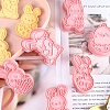 6Pcs 6 Styles Easter Theme Plastic Cookie Cutters EAER-PW0001-069-1