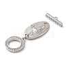 Brass Micro Pave Clear Cubic Zirconia Toggle Clasps KK-M243-11P-4