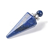 Dyed Natural Lapis Lazuli Faceted Cone Openable Perfume Bottle Big Pendants G-L524-18P-09-2