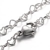 Tarnish Resistant Heart 304 Stainless Steel Link Bracelets X-BJEW-JB01929-1