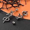 Snake 316 Surgical Stainless Steel Dangle Belly Button Rings EJEW-G416-18D-AS-2