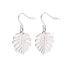 4 Pairs 4 Color Alloy Enamel Tropical Leaf Dangle Earrings EJEW-JE05105-3