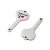 304 Stainless Steel Black & FireBrick Enamel Female I Love You Key Connector Charms STAS-Z078-18P-2