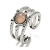 Natural Sunstone Adjustable Rings RJEW-K269-10P-02-2