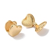 Heart Brass Hoop Earrings for Women EJEW-B056-20G-2