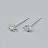 925 Sterling Silver Stud Earring Findings STER-T002-195S-2