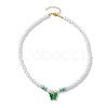 Glass Pearl Beads Necklaces NJEW-JN04726-5