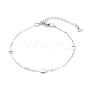 Tarnish Resistant 304 Stainless Steel Cable Chain Anklets AJEW-H104-11P-1