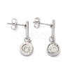 3 Pair 3 Style Crystal Rhinestone Star & Roman Number Dangle Stud Earrings EJEW-B020-02P-2