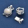 Brass Micro Pave Clear Cubic Zirconia Box Clasps KK-B125-04S-2