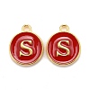 Golden Plated Alloy Enamel Charms X-ENAM-S118-03S-1