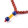 Adjustable Natural Carnelian Beaded Necklace Making MAK-G012-01-7