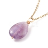 Natural Amethyst Teardrop Pendant Necklace NJEW-JN03900-03-5