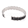 Good Luck Zinc Alloy Black Enamel Open Cuff Bangles for Women BJEW-L688-02P-3