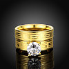 Classic 316L Titanium Steel Cubic Zirconia Couple Rings for Women RJEW-BB06924-8A-2