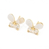 Brass Micro Pave Cubic Zirconia Stud Earring EJEW-P269-25KCG-1