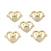 Brass Micro Pave Clear Cubic Zirconia Connector Charms KK-E068-VB350-3