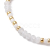 Bohemian Style Natural Rainbow Moonstone & Glass Braided Bead Bracelet BJEW-JB10136-01-3