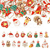 Pandahall 32Pcs 16 Styles Christmas Theme Alloy Enamel Pendants ENAM-TA0001-64-11