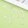 201 Stainless Steel Number Charms STAS-S035-M-5
