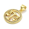 Brass Micro Pave Cubic Zirconia Pendants KK-K354-03G-07-2