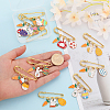 CHGCRAFT 10Pcs 10 Style Easter Egg & Rabbit & Carrot Alloy Enamel Charms Safety Pin Brooch JEWB-CA0001-22-4