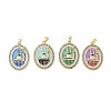 Rack Plating Brass Micro Pave Clear Cubic Zirconia Pendants KK-H474-24B-1