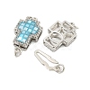 Rack Plating Brass Micro Pave Cubic Zirconia & Shell & Enamel Box Clasps KK-S373-06P-2