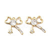 Brass Micro Pave Clear Cubic Zirconia Charms KK-C054-19G-1