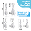 DICOSMETIC 6Pcs 3 Size 925 Sterling Silver Pendants STER-DC0001-14-2