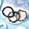 3Pcs 3 Styles Natural Labradorite & Obsidian & Moss Agate  Chips Stretch Bracelets Sets BJEW-JB11076-12-2