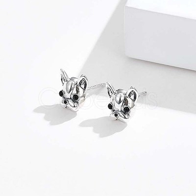 Anti-Tarnish Rhodium Plated 925 Sterling Silver Stud Earrings STER-BB72117-1