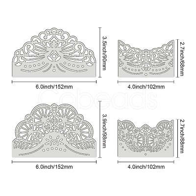 GLOBLELAND 2 Sets 2 Styles Carbon Steel Cutting Dies Stencils DIY-DM0001-70-1