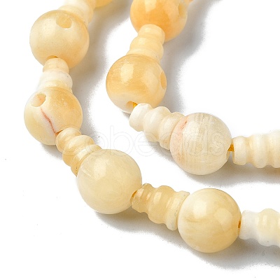 Natural Yellow Jade 3-Hole Guru Bead Strands G-K149-50-1