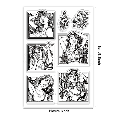 Custom Summer Theme PVC Plastic Clear Stamps DIY-WH0631-0144-1