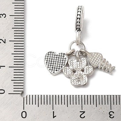 Rack Plating Alloy Crystal Rhinestone European Dangle Charms PALLOY-S189-22P-1