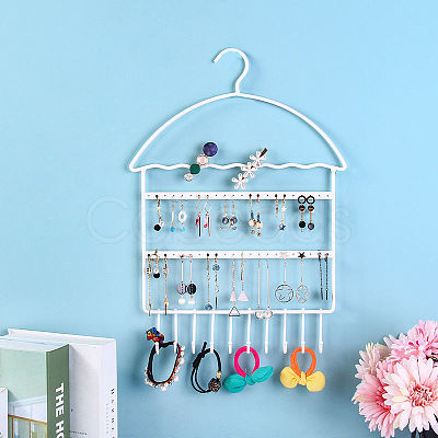 House Shaped Wall-mounted Iron Jewelry Display Rack PW-WG80889-02-1