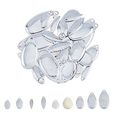 SUPERFINDINGS 60Pcs 10 Style Teardrop & Horse Eye & Oval Iron Fishing Lures DIY-FH0005-25-1