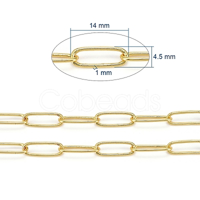 3.28 Feet Soldered Brass Paperclip Chains X-CHC-D025-03G-1