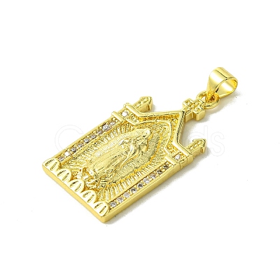 Real 18K Gold Plated Brass Micro Pave Clear Cubic Zirconia Pendants KK-H472-36F-G-1