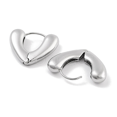 Tarnish Resistant 304 Stainless Steel Heart Huggie Hoop Earrings for Women EJEW-C096-16P-1