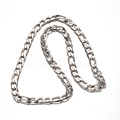 Tarnish Resistant 304 Stainless Steel Figaro Chain Necklaces NJEW-H421-3-1