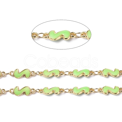 Handmade Alloy Enamel S Shape Link Chains ENAM-F138-05B-RS-1