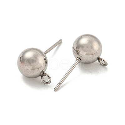 Non-Tarnish 304 Stainless Steel Stud Earring Findings STAS-O004-10F-P-1