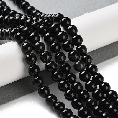 Natural Obsidian Beads Strands G-S150-20B-8mm-1