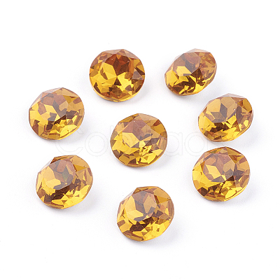 Pointed Back & Back Plated K9 Glass Rhinestone Cabochons RGLA-J012-10mm-292-1