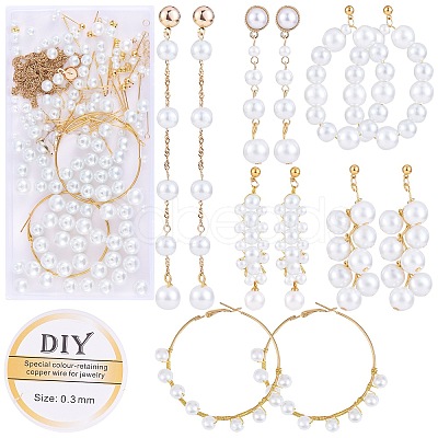 DIY Imitation Pearl Long Drop Earring Making Kit DIY-SZ0009-67-1