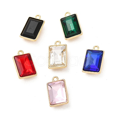 Rack Plating Alloy Glass Pendants PALLOY-M216-04G-1