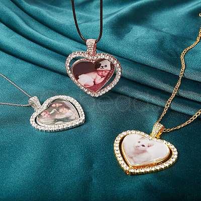 DIY Heart Rhinestone Pendant Making Kits DIY-SZ0006-25-1